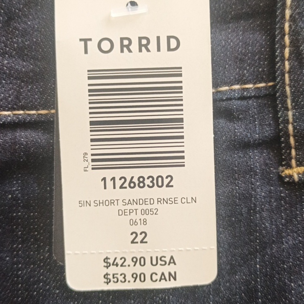 NWT Torrid Dark Wash Denim Shorts Stretchy Size 22 - Picture 4 of 5